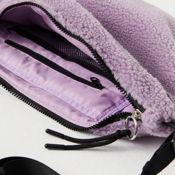 Free People Movement Overachiever Sherpa Sling Bag Steel Lavender - Picture 4 of 5